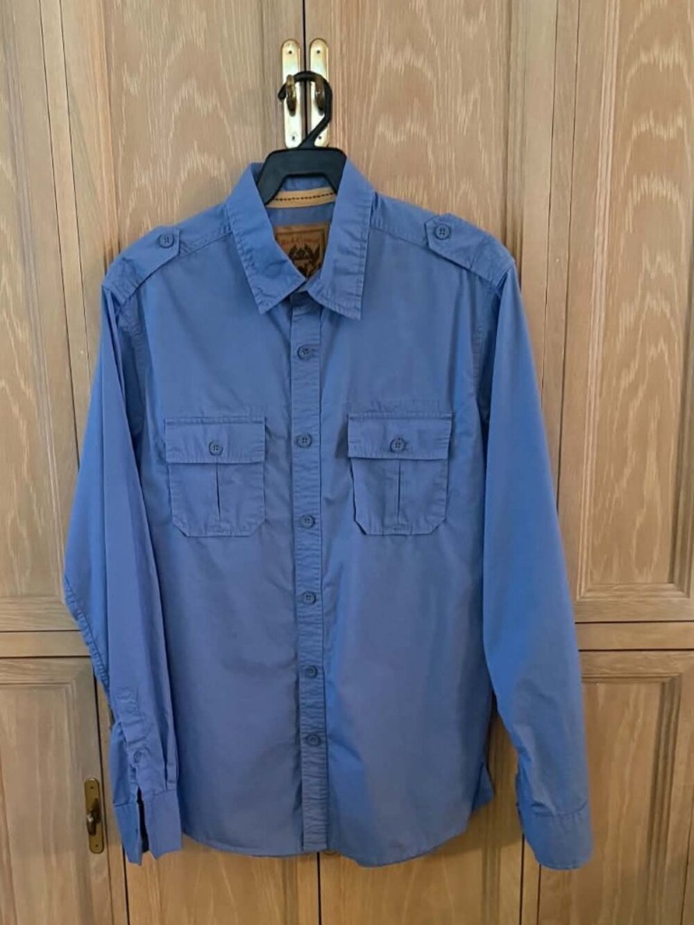 Red Camel Men’s M Blue 100% Cotton Button Down Shirt